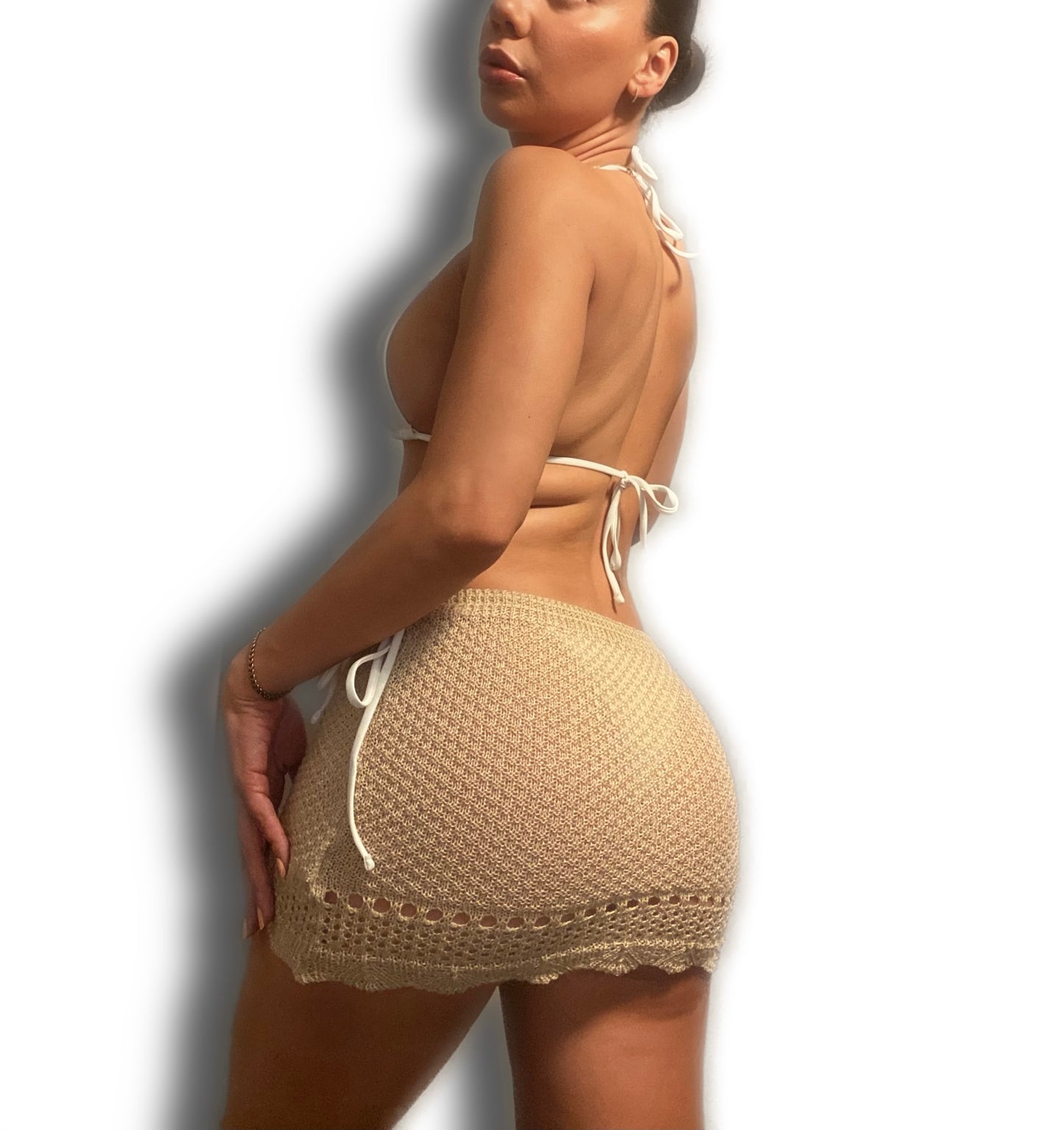 mini knitted skirt - Mocha